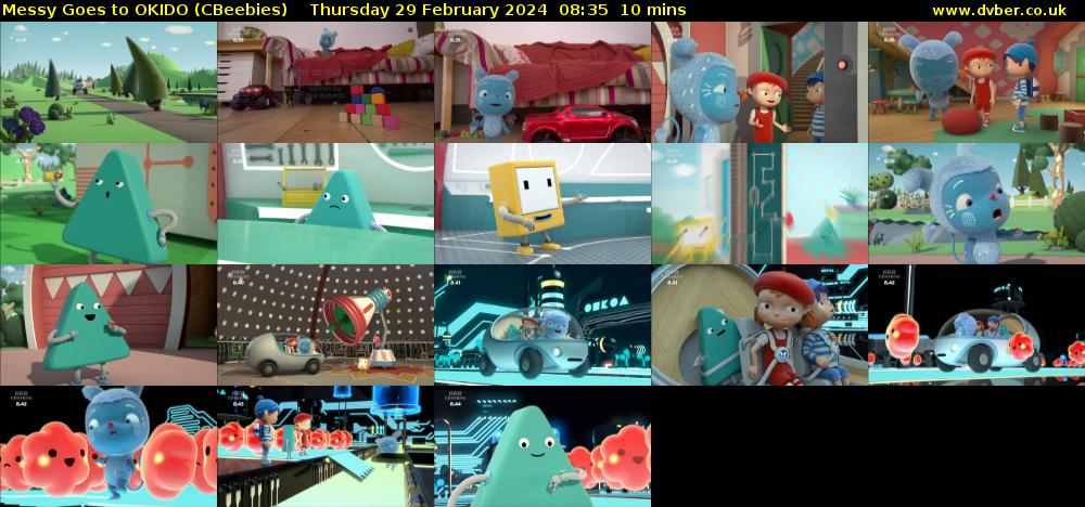 Messy Goes to OKIDO (CBeebies) Thursday 29 February 2024 08:35 - 08:45
