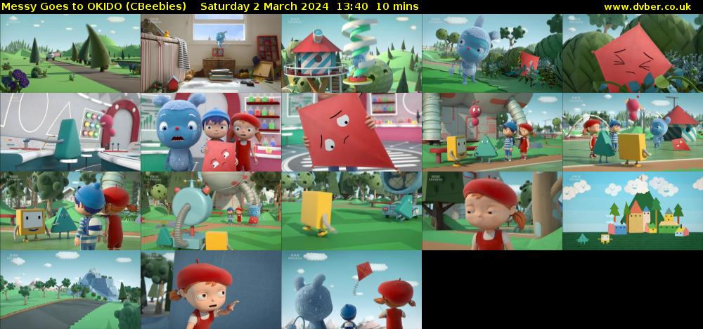 Messy Goes to OKIDO (CBeebies) Saturday 2 March 2024 13:40 - 13:50
