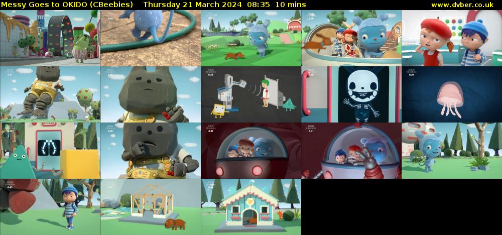 Messy Goes to OKIDO (CBeebies) Thursday 21 March 2024 08:35 - 08:45