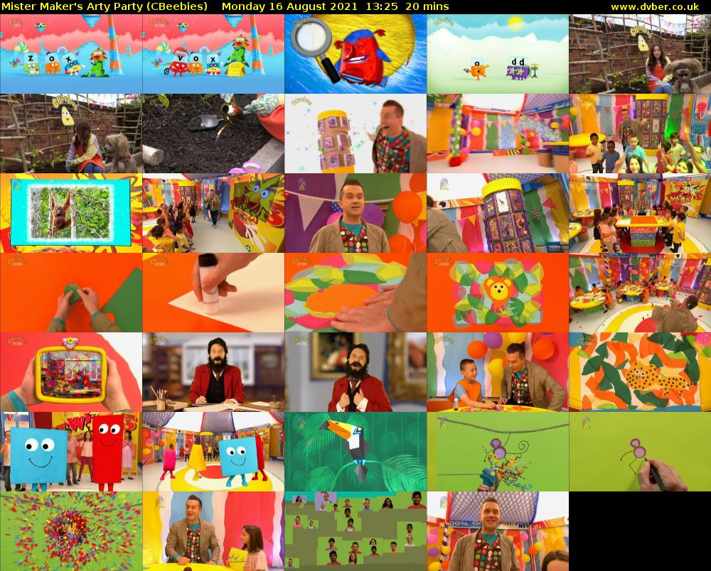 Mister Maker's Arty Party (CBeebies) Monday 16 August 2021 13:25 - 13:45