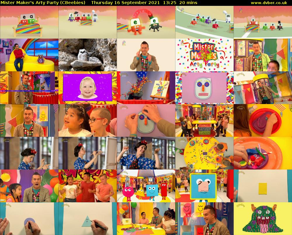 Mister Maker's Arty Party (CBeebies) Thursday 16 September 2021 13:25 - 13:45