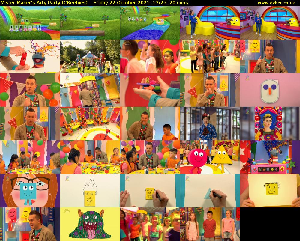 Mister Maker's Arty Party (CBeebies) Friday 22 October 2021 13:25 - 13:45