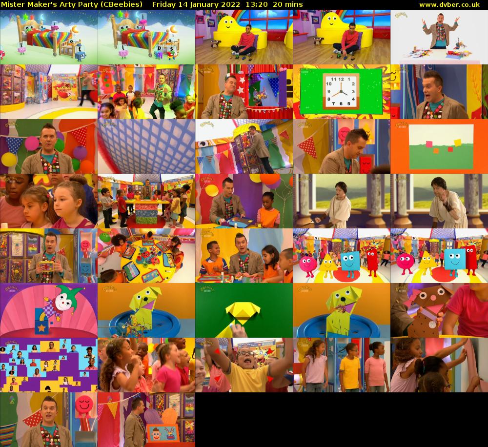 Mister Maker's Arty Party (CBeebies) Friday 14 January 2022 13:20 - 13:40