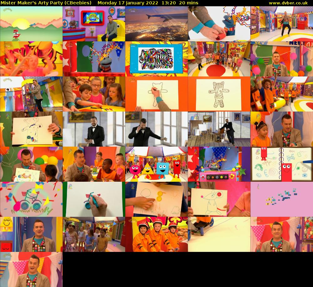 Mister Maker's Arty Party (CBeebies) Monday 17 January 2022 13:20 - 13:40