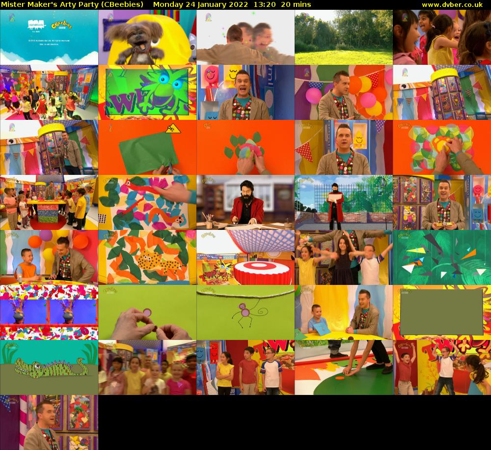 Mister Maker's Arty Party (CBeebies) Monday 24 January 2022 13:20 - 13:40