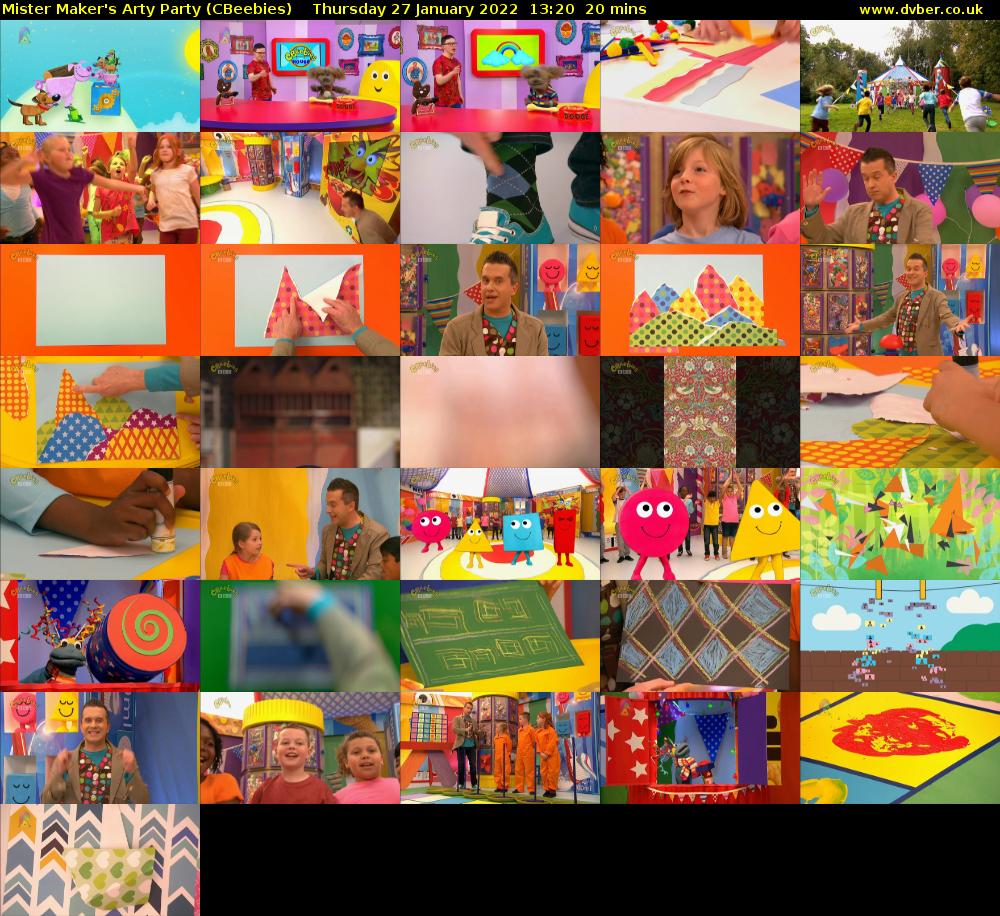 Mister Maker's Arty Party (CBeebies) Thursday 27 January 2022 13:20 - 13:40