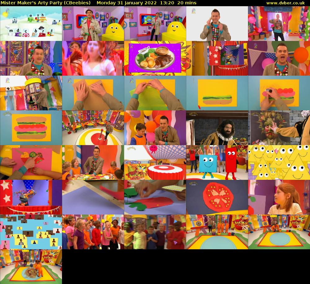 Mister Maker's Arty Party (CBeebies) Monday 31 January 2022 13:20 - 13:40