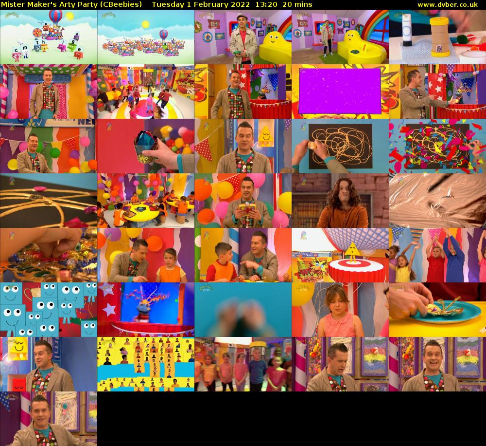 Mister Maker's Arty Party (CBeebies) Tuesday 1 February 2022 13:20 - 13:40