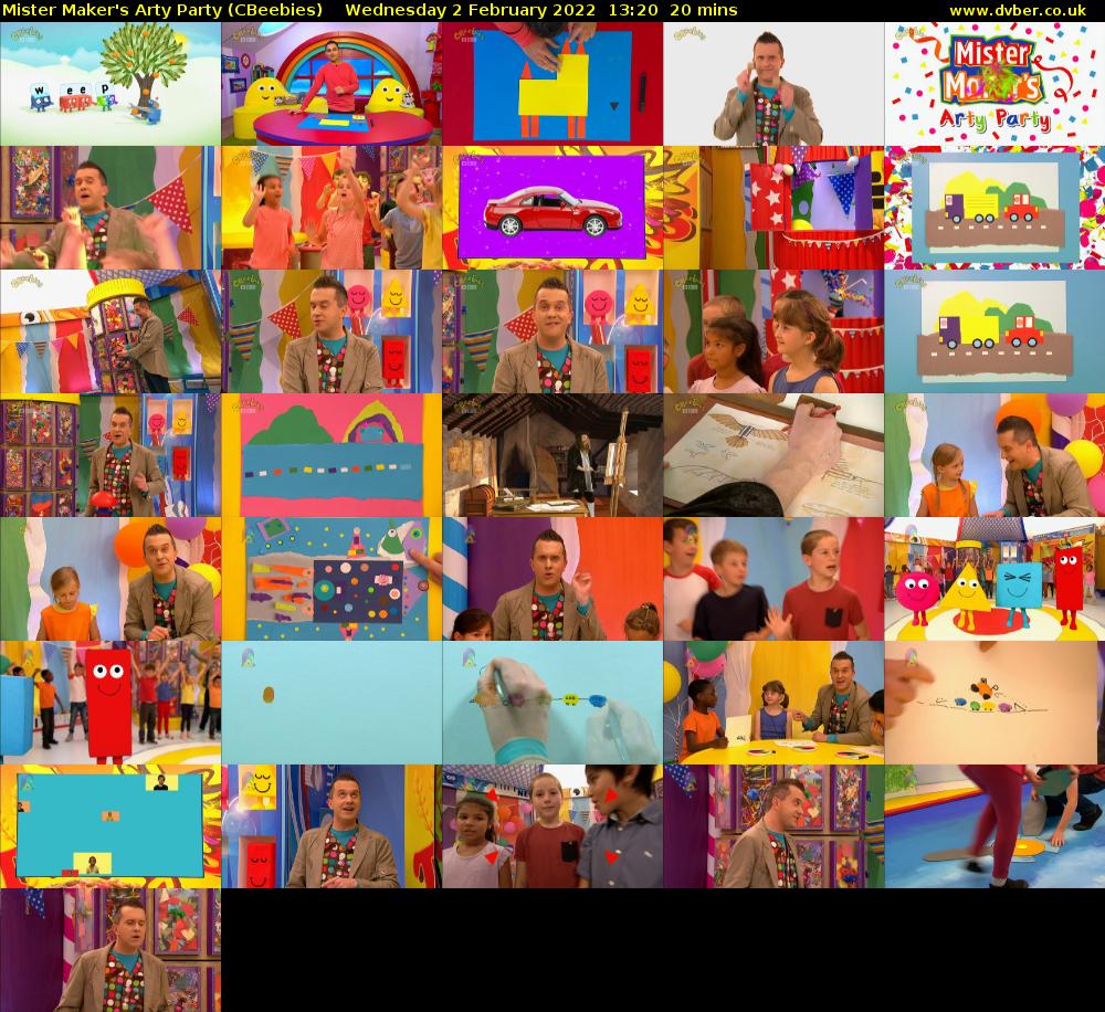 Mister Maker's Arty Party (CBeebies) Wednesday 2 February 2022 13:20 - 13:40