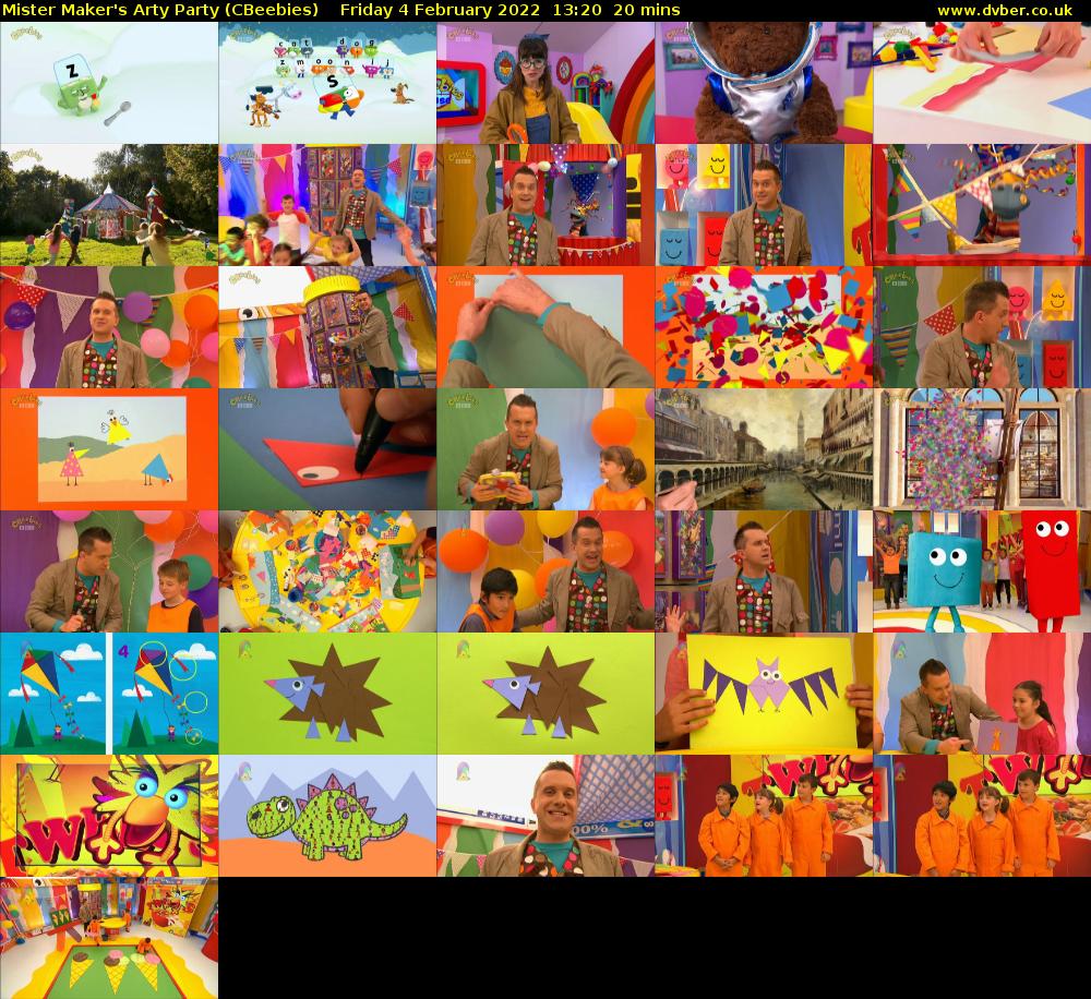 Mister Maker's Arty Party (CBeebies) Friday 4 February 2022 13:20 - 13:40