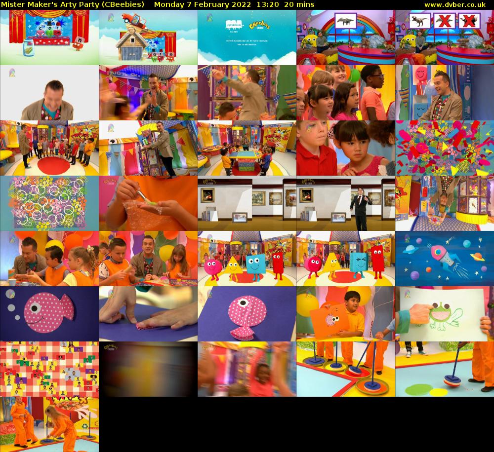 Mister Maker's Arty Party (CBeebies) Monday 7 February 2022 13:20 - 13:40