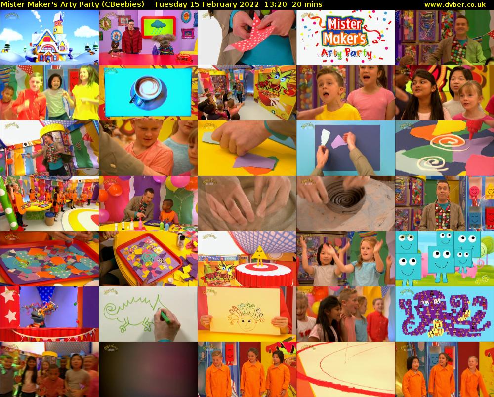 Mister Maker's Arty Party (CBeebies) Tuesday 15 February 2022 13:20 - 13:40
