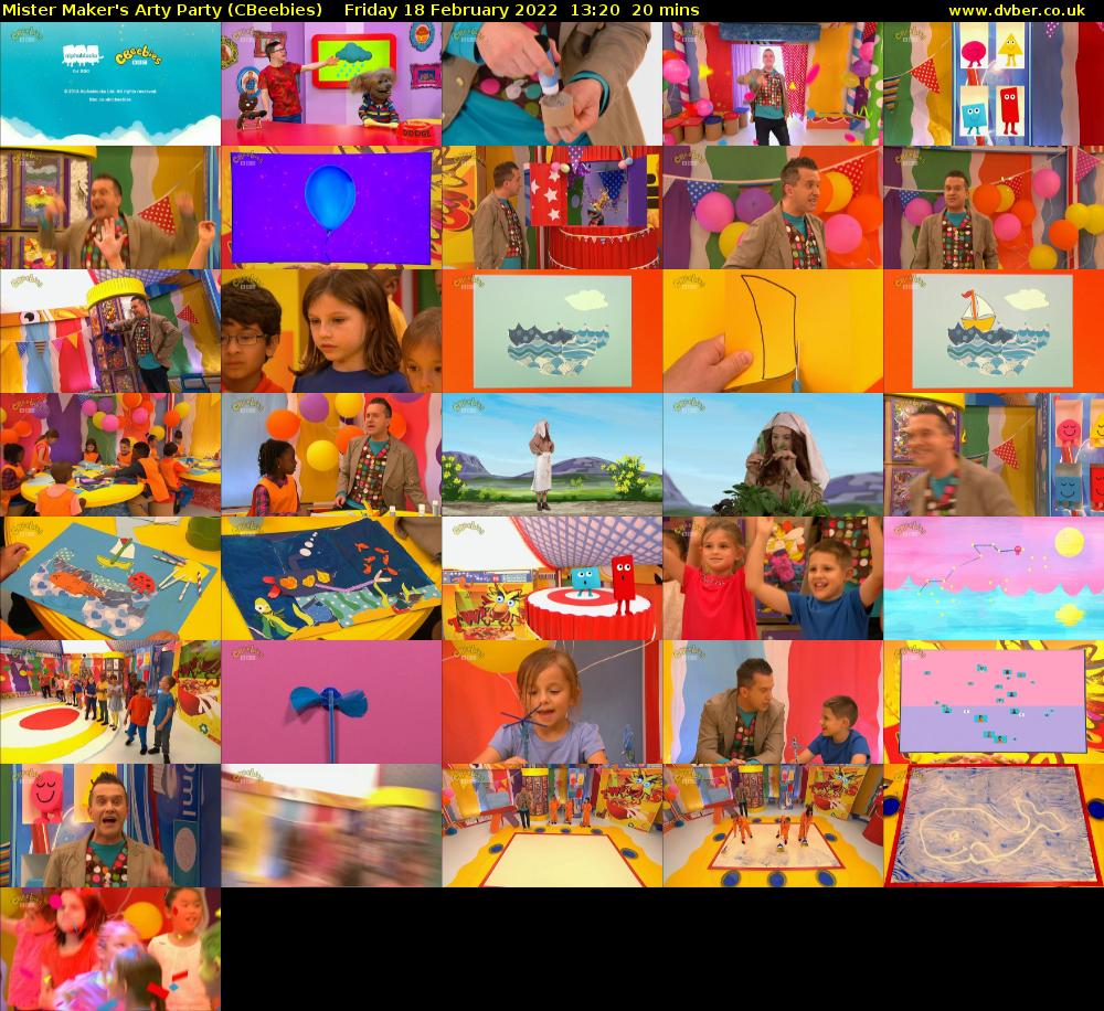 Mister Maker's Arty Party (CBeebies) Friday 18 February 2022 13:20 - 13:40