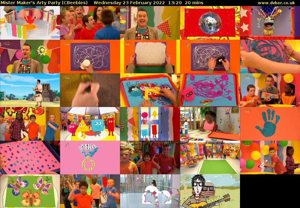 Mister Maker's Arty Party (CBeebies) Wednesday 23 February 2022 13:20 - 13:40