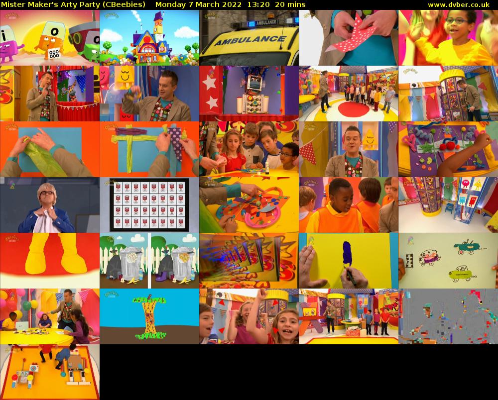 Mister Maker's Arty Party (CBeebies) Monday 7 March 2022 13:20 - 13:40