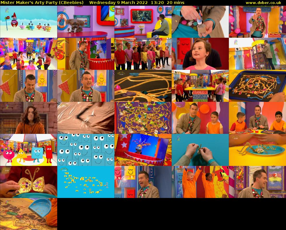 Mister Maker's Arty Party (CBeebies) Wednesday 9 March 2022 13:20 - 13:40
