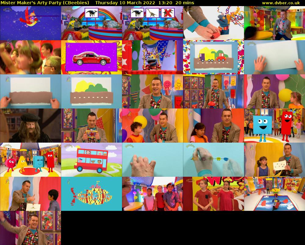 Mister Maker's Arty Party (CBeebies) Thursday 10 March 2022 13:20 - 13:40