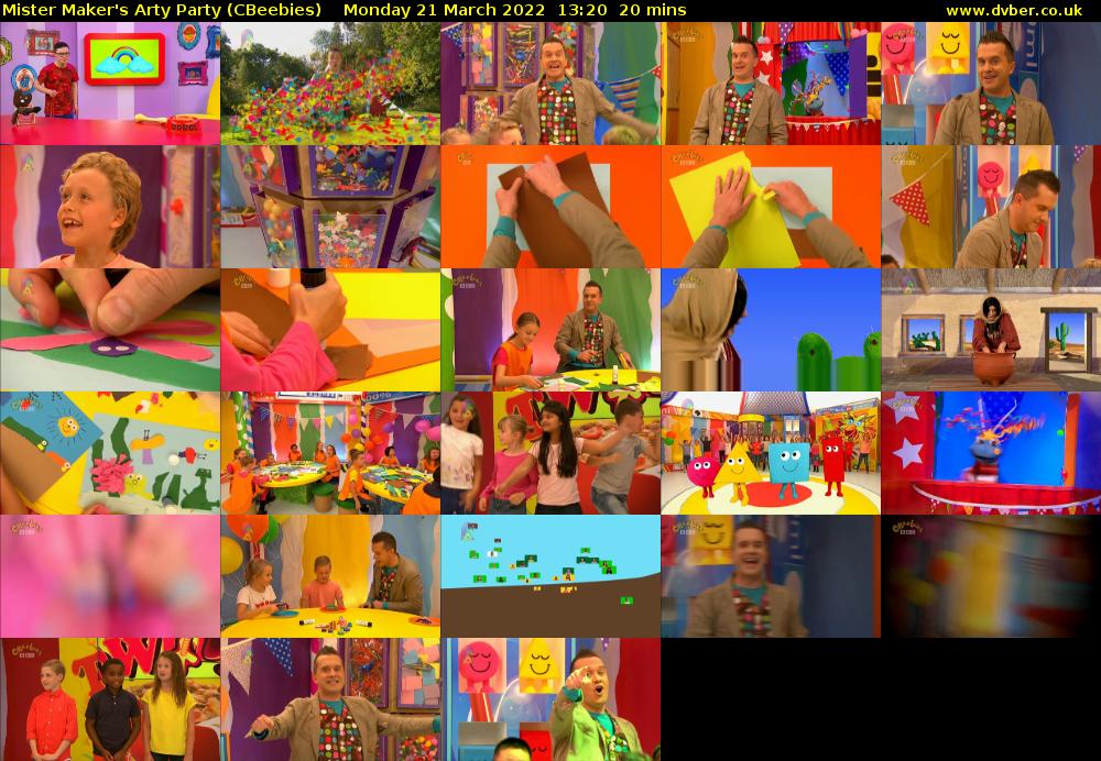 Mister Maker's Arty Party (CBeebies) Monday 21 March 2022 13:20 - 13:40