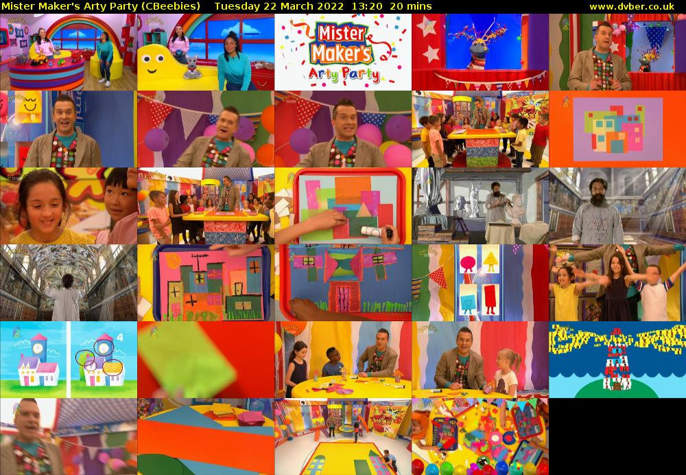 Mister Maker's Arty Party (CBeebies) Tuesday 22 March 2022 13:20 - 13:40