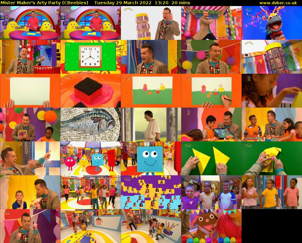 Mister Maker's Arty Party (CBeebies) Tuesday 29 March 2022 13:20 - 13:40