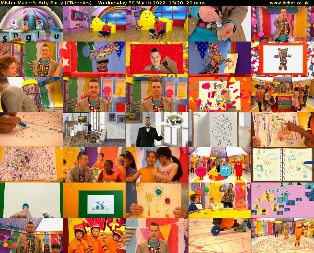 Mister Maker's Arty Party (CBeebies) Wednesday 30 March 2022 13:20 - 13:40