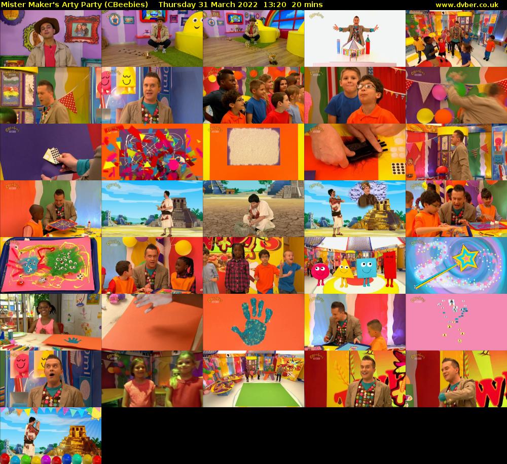 Mister Maker's Arty Party (CBeebies) Thursday 31 March 2022 13:20 - 13:40