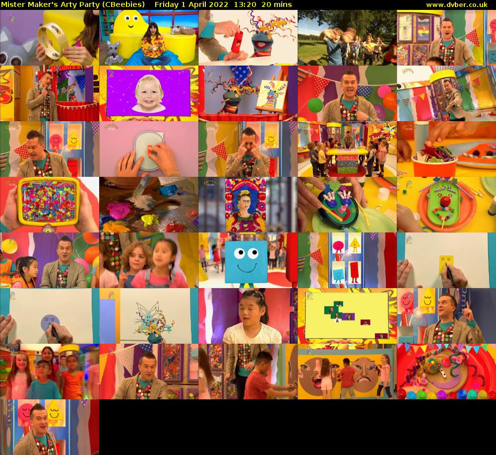 Mister Maker's Arty Party (CBeebies) Friday 1 April 2022 13:20 - 13:40