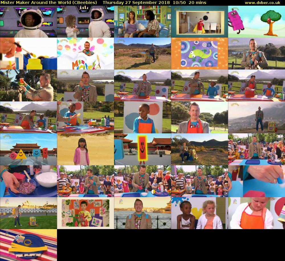 Mister Maker Around the World (CBeebies) Thursday 27 September 2018 10:50 - 11:10