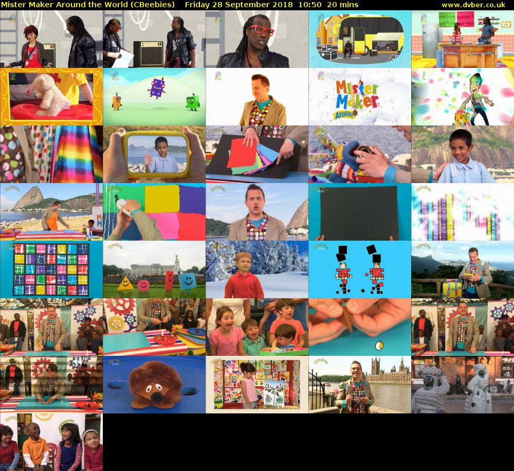 Mister Maker Around the World (CBeebies) Friday 28 September 2018 10:50 - 11:10
