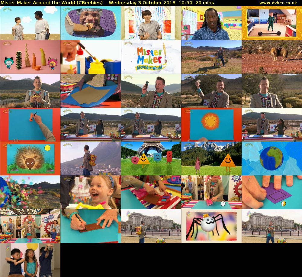 Mister Maker Around the World (CBeebies) Wednesday 3 October 2018 10:50 - 11:10