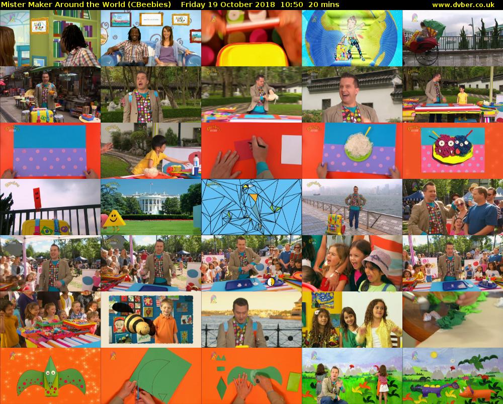 Mister Maker Around the World (CBeebies) Friday 19 October 2018 10:50 - 11:10