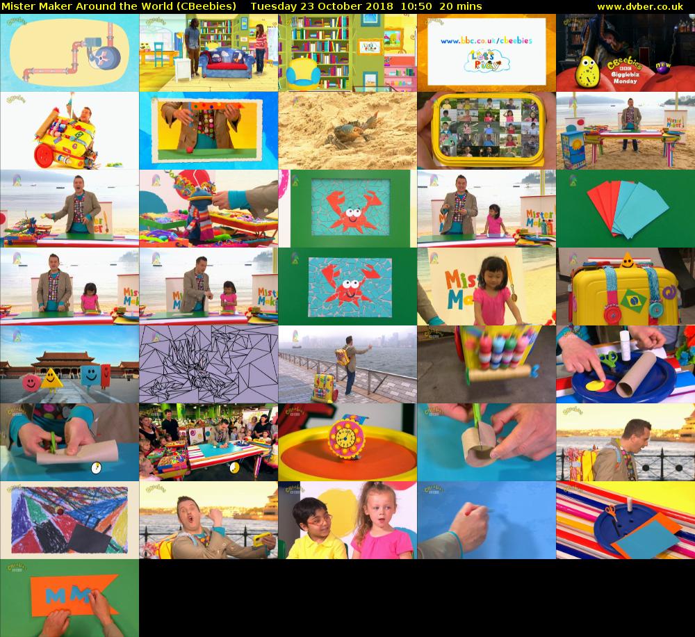 Mister Maker Around the World (CBeebies) Tuesday 23 October 2018 10:50 - 11:10