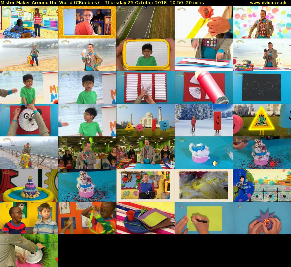 Mister Maker Around the World (CBeebies) Thursday 25 October 2018 10:50 - 11:10