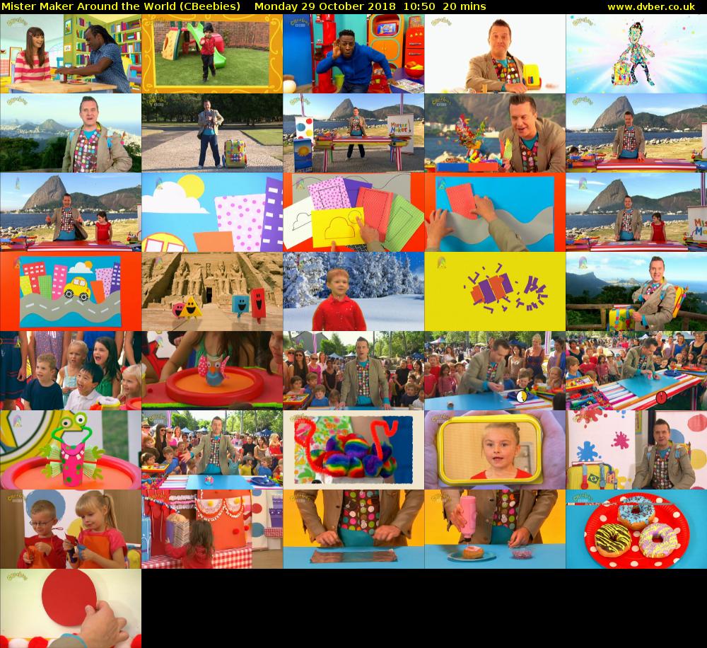 Mister Maker Around the World (CBeebies) Monday 29 October 2018 10:50 - 11:10
