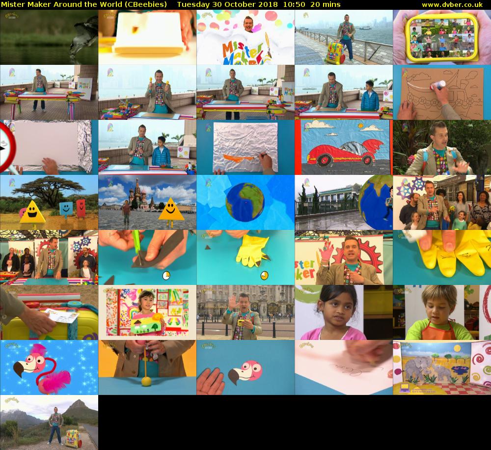Mister Maker Around the World (CBeebies) Tuesday 30 October 2018 10:50 - 11:10