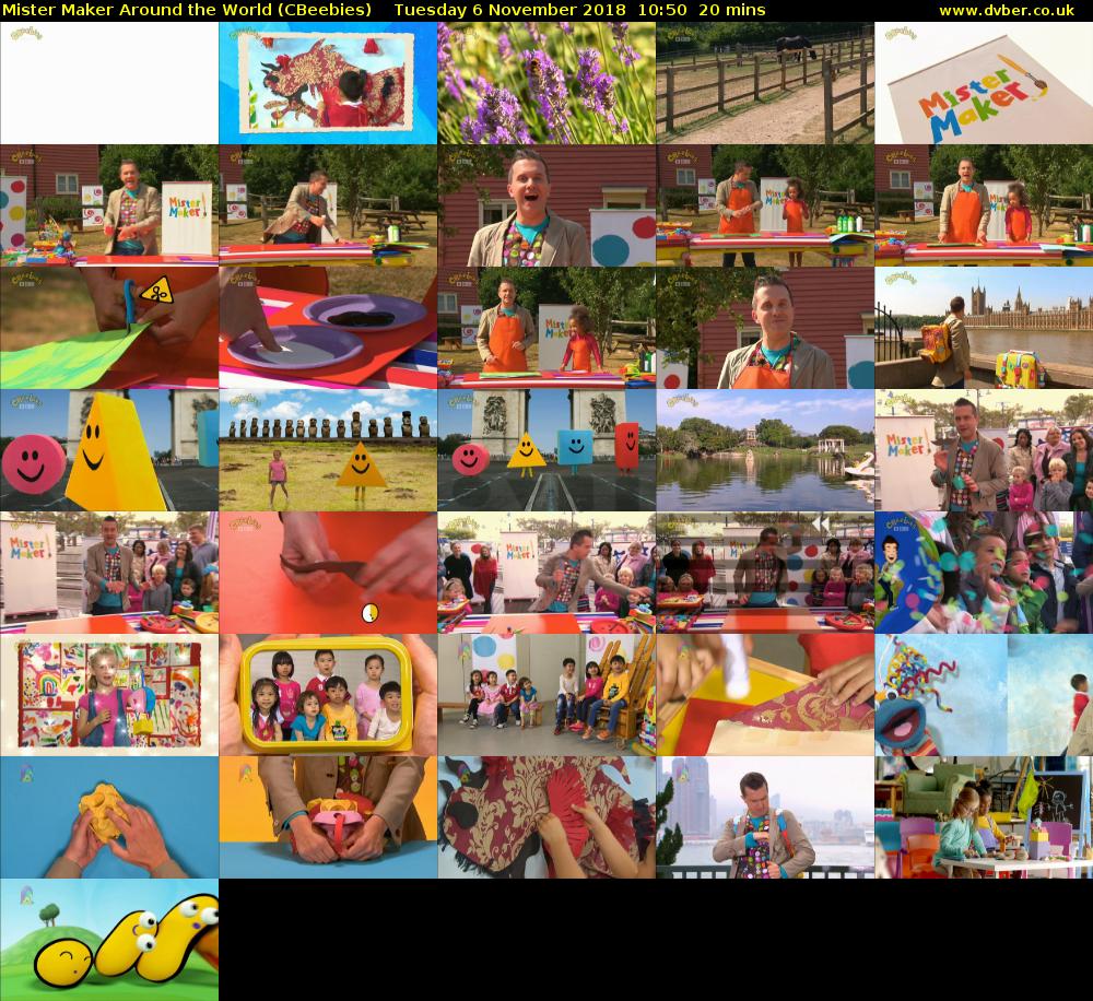 Mister Maker Around the World (CBeebies) Tuesday 6 November 2018 10:50 - 11:10
