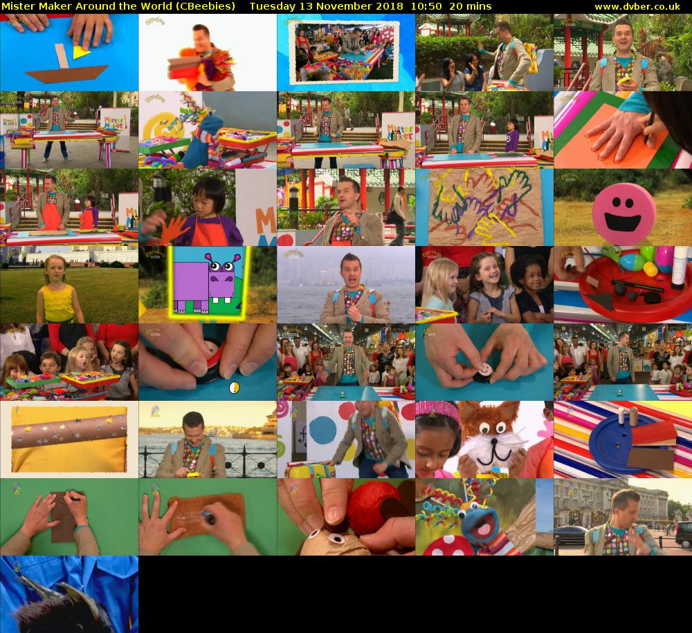 Mister Maker Around the World (CBeebies) Tuesday 13 November 2018 10:50 - 11:10