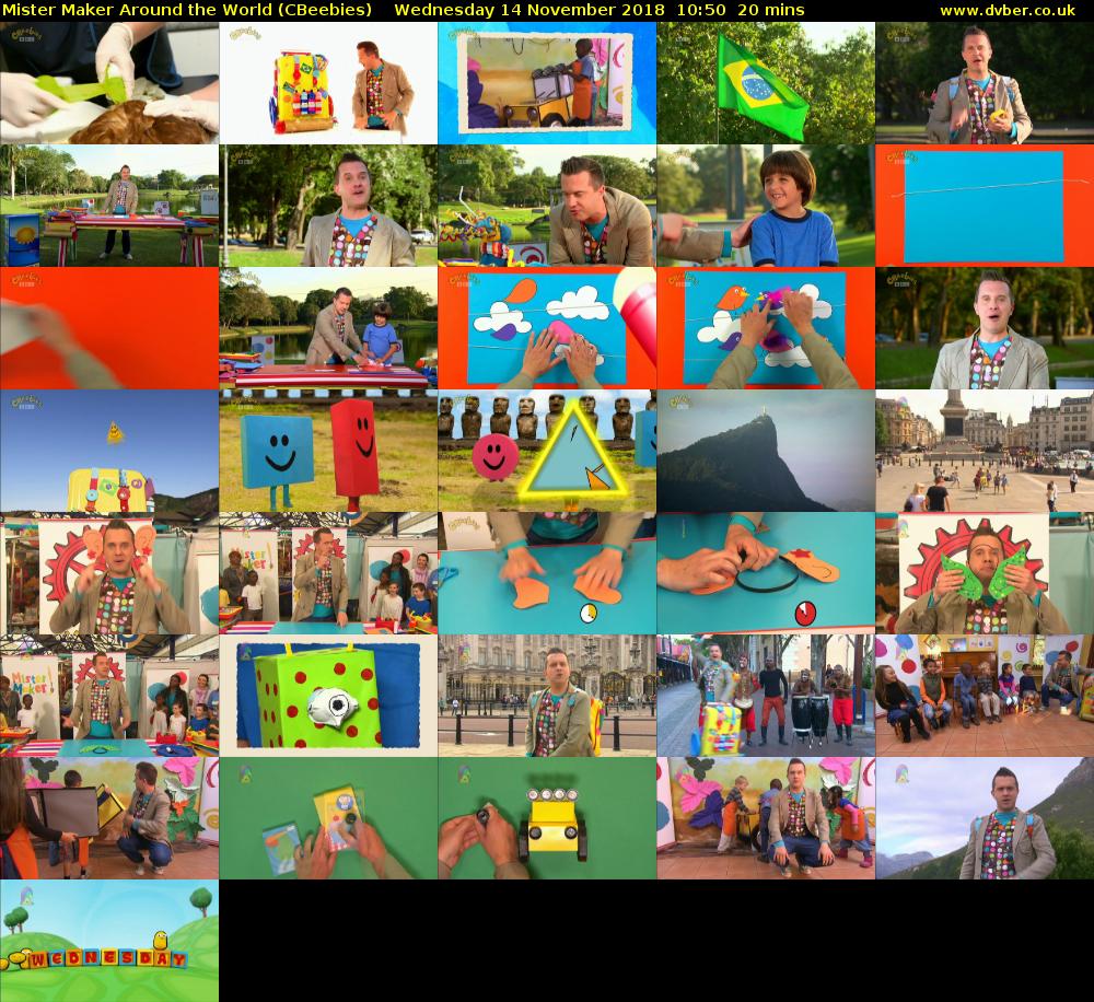 Mister Maker Around the World (CBeebies) Wednesday 14 November 2018 10:50 - 11:10