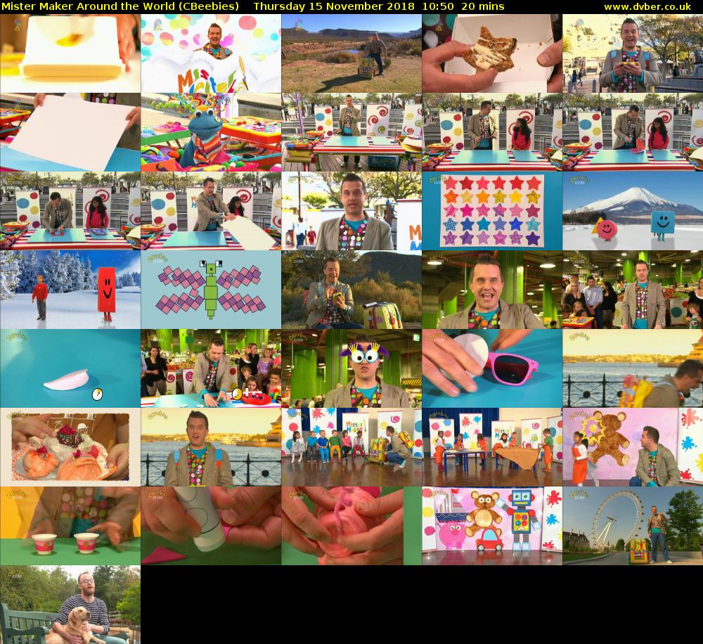 Mister Maker Around the World (CBeebies) Thursday 15 November 2018 10:50 - 11:10