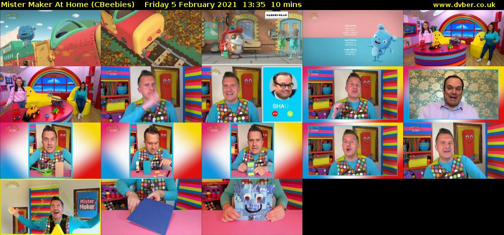 Mister Maker At Home (CBeebies) Friday 5 February 2021 13:35 - 13:45