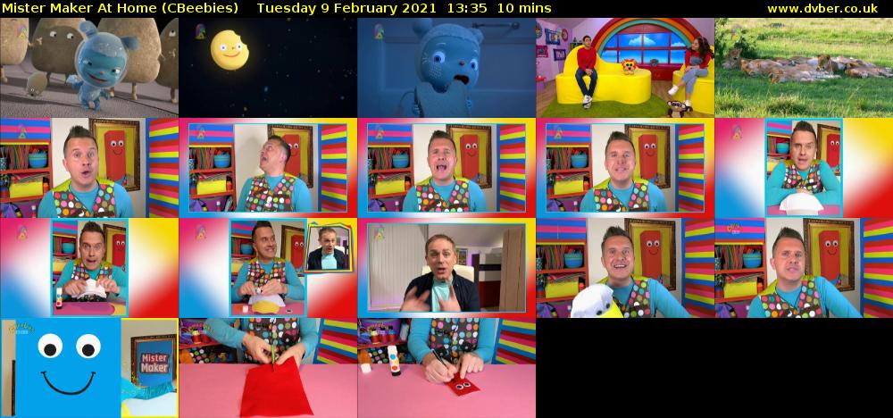 Mister Maker At Home (CBeebies) Tuesday 9 February 2021 13:35 - 13:45