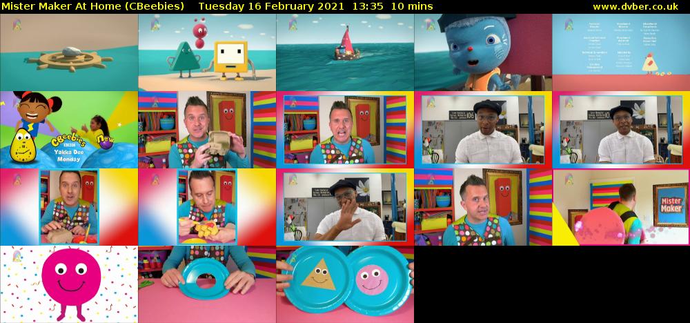 Mister Maker At Home (CBeebies) Tuesday 16 February 2021 13:35 - 13:45