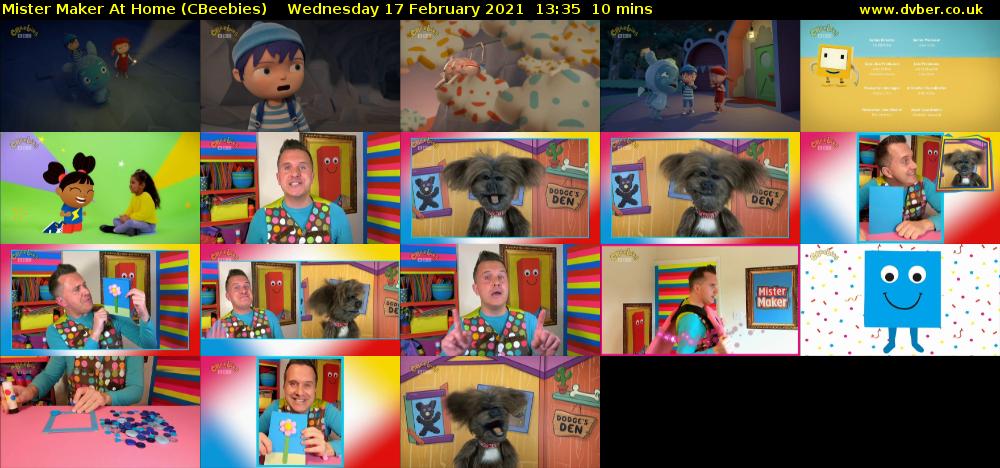 Mister Maker At Home (CBeebies) Wednesday 17 February 2021 13:35 - 13:45