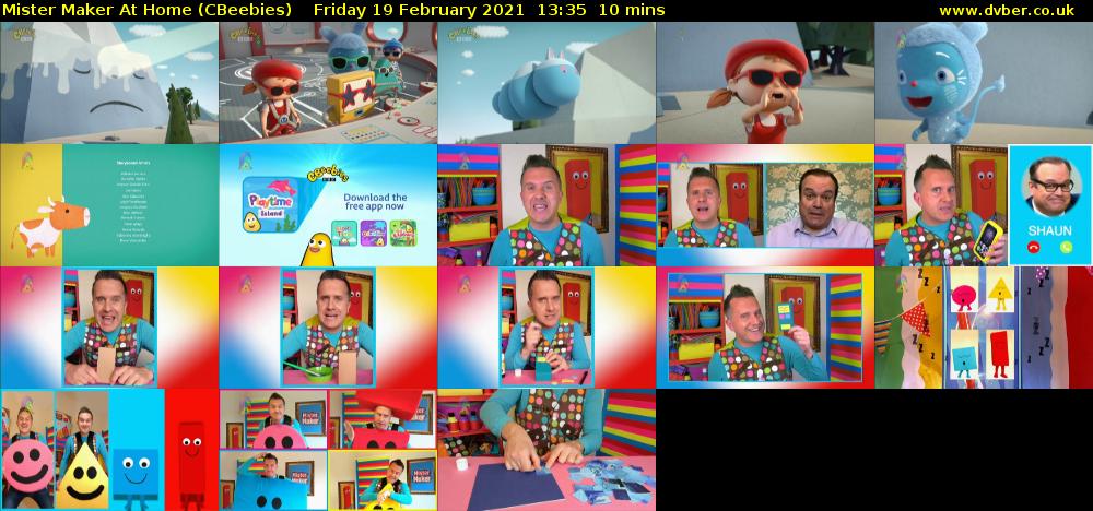 Mister Maker At Home (CBeebies) Friday 19 February 2021 13:35 - 13:45