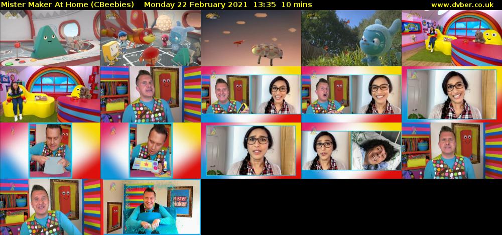 Mister Maker At Home (CBeebies) Monday 22 February 2021 13:35 - 13:45