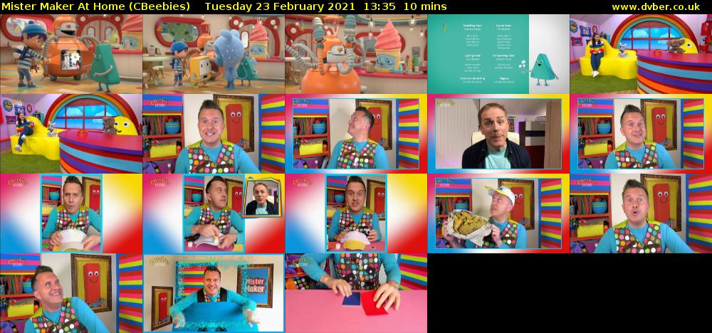 Mister Maker At Home (CBeebies) Tuesday 23 February 2021 13:35 - 13:45