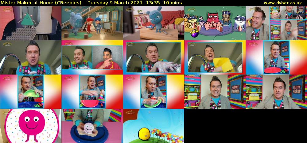 Mister Maker At Home (CBeebies) Tuesday 9 March 2021 13:35 - 13:45
