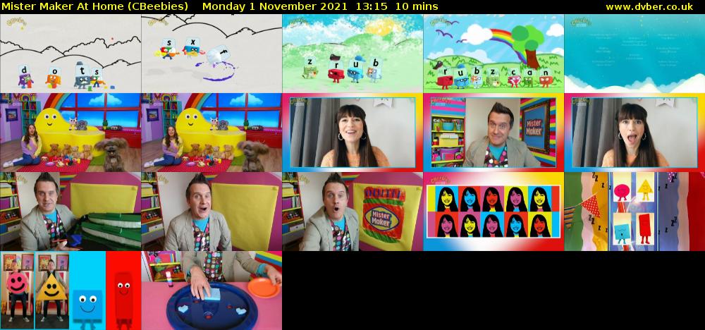 Mister Maker At Home (CBeebies) Monday 1 November 2021 13:15 - 13:25
