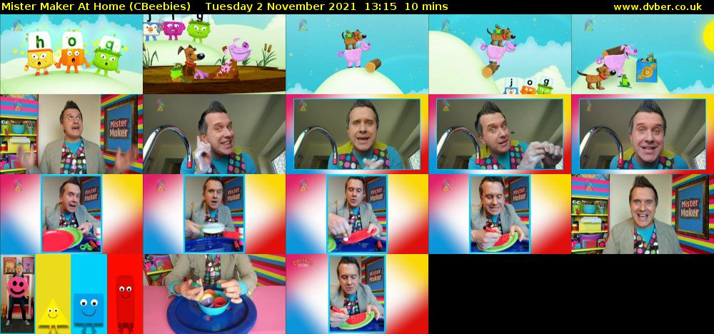 Mister Maker At Home (CBeebies) Tuesday 2 November 2021 13:15 - 13:25