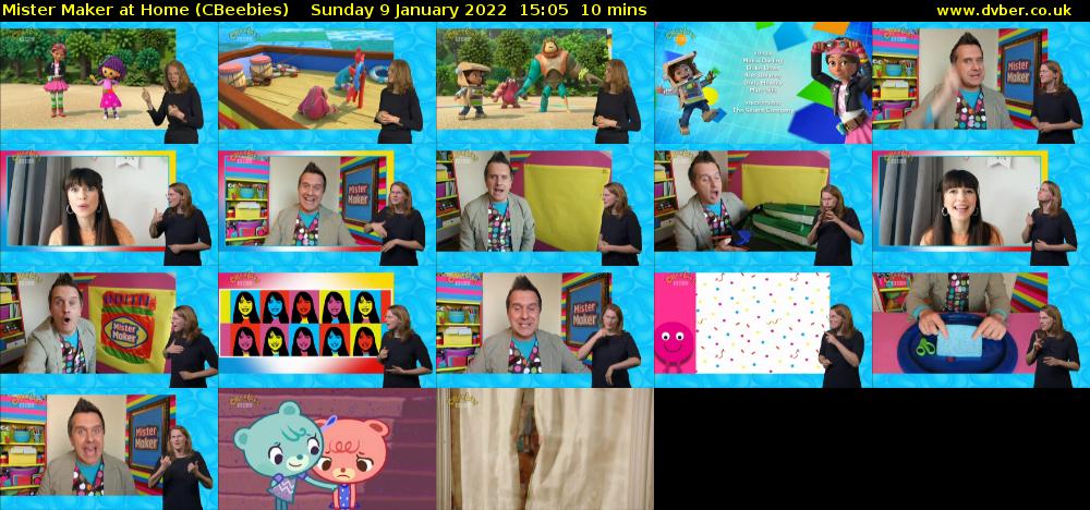 Mister Maker At Home (CBeebies) Sunday 9 January 2022 15:05 - 15:15